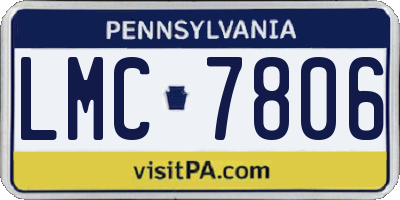 PA license plate LMC7806