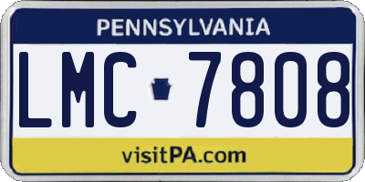 PA license plate LMC7808