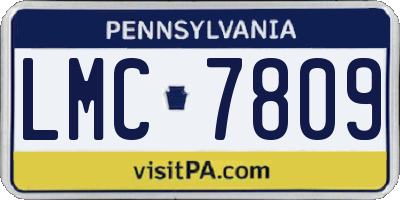 PA license plate LMC7809