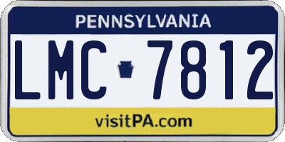 PA license plate LMC7812