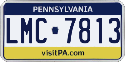 PA license plate LMC7813