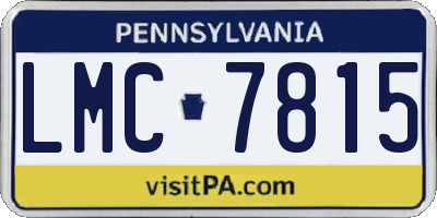 PA license plate LMC7815