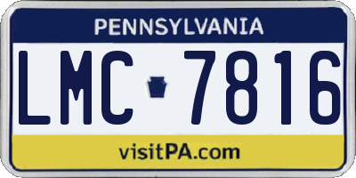 PA license plate LMC7816