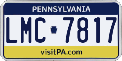 PA license plate LMC7817