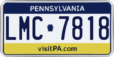 PA license plate LMC7818