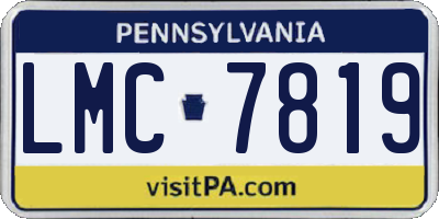 PA license plate LMC7819