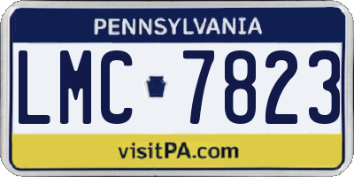 PA license plate LMC7823