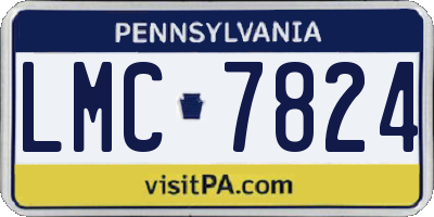 PA license plate LMC7824