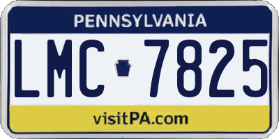 PA license plate LMC7825