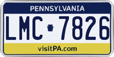 PA license plate LMC7826