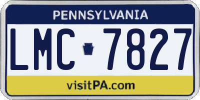 PA license plate LMC7827
