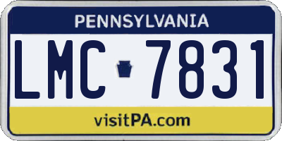 PA license plate LMC7831