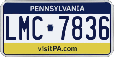 PA license plate LMC7836