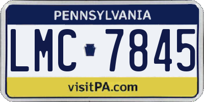 PA license plate LMC7845