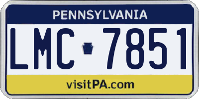 PA license plate LMC7851