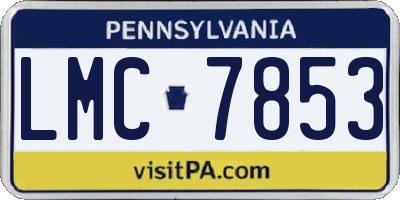 PA license plate LMC7853