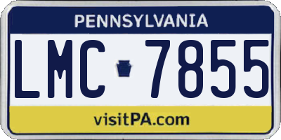 PA license plate LMC7855