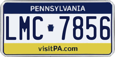PA license plate LMC7856