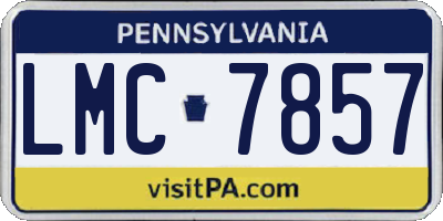 PA license plate LMC7857