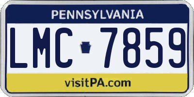 PA license plate LMC7859