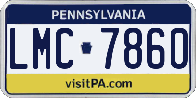 PA license plate LMC7860