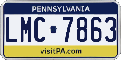 PA license plate LMC7863