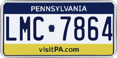 PA license plate LMC7864