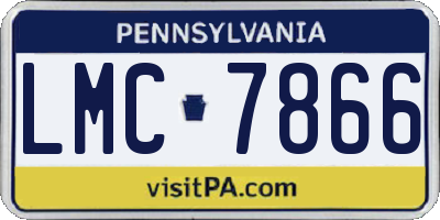 PA license plate LMC7866