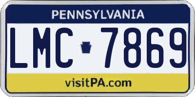 PA license plate LMC7869