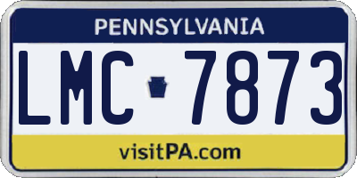 PA license plate LMC7873