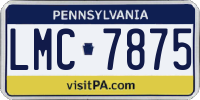 PA license plate LMC7875