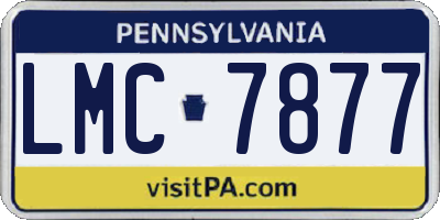 PA license plate LMC7877