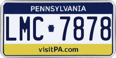 PA license plate LMC7878