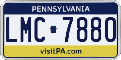 PA license plate LMC7880