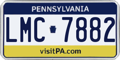 PA license plate LMC7882