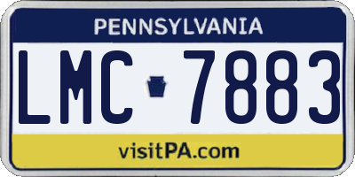 PA license plate LMC7883