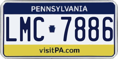 PA license plate LMC7886