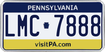 PA license plate LMC7888