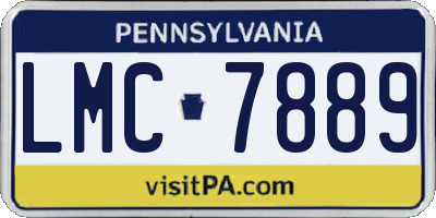 PA license plate LMC7889