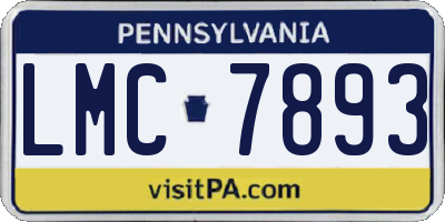 PA license plate LMC7893