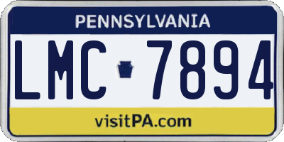 PA license plate LMC7894