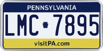 PA license plate LMC7895