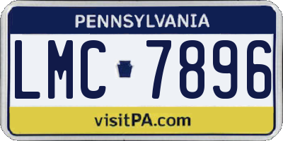 PA license plate LMC7896