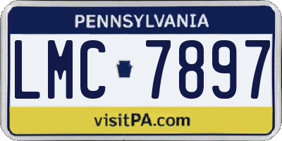 PA license plate LMC7897