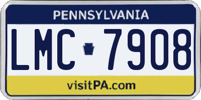 PA license plate LMC7908