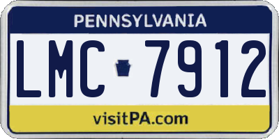 PA license plate LMC7912