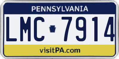 PA license plate LMC7914