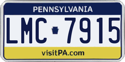 PA license plate LMC7915