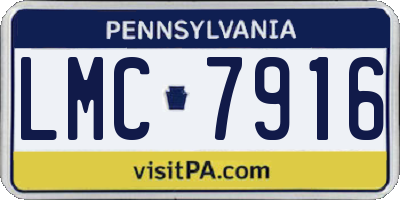 PA license plate LMC7916