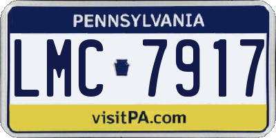 PA license plate LMC7917